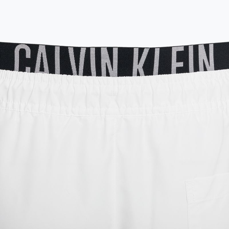 Pánske plavecké šortky Calvin Klein Medium s dvojitým pásom biele 4