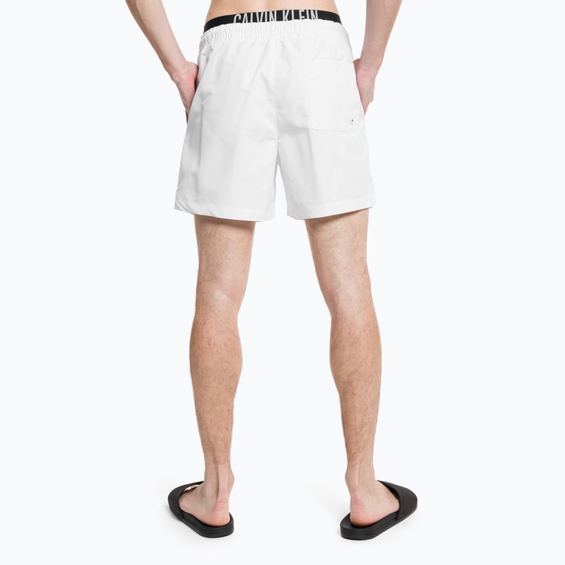 Pánske plavecké šortky Calvin Klein Medium s dvojitým pásom biele 7