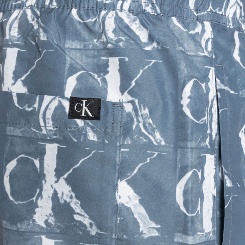 Pánske plavecké šortky Calvin Klein Medium Drawstring Print blue 4