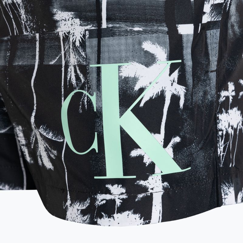Pánske plavecké šortky Calvin Klein Drawstring-Print palm black 3