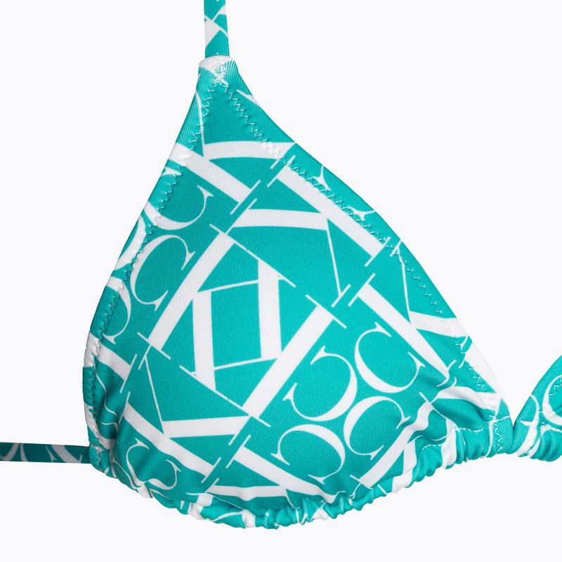 Calvin Klein Triangle-RP Print modrý vrchný diel plaviek s monogramom 3