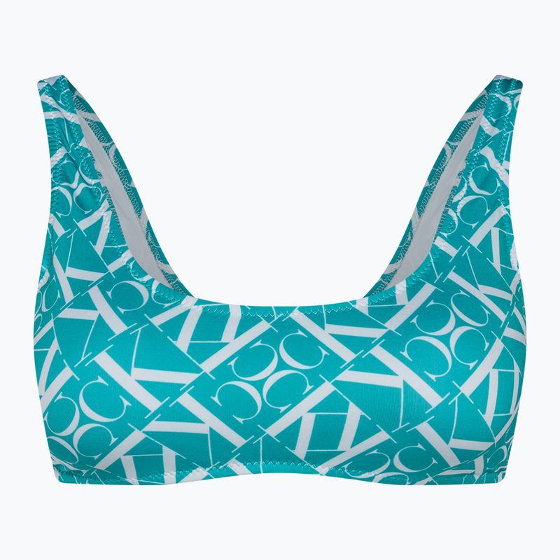 Calvin Klein Bralette-RP Modrý vrchný diel plaviek s potlačou monogramu