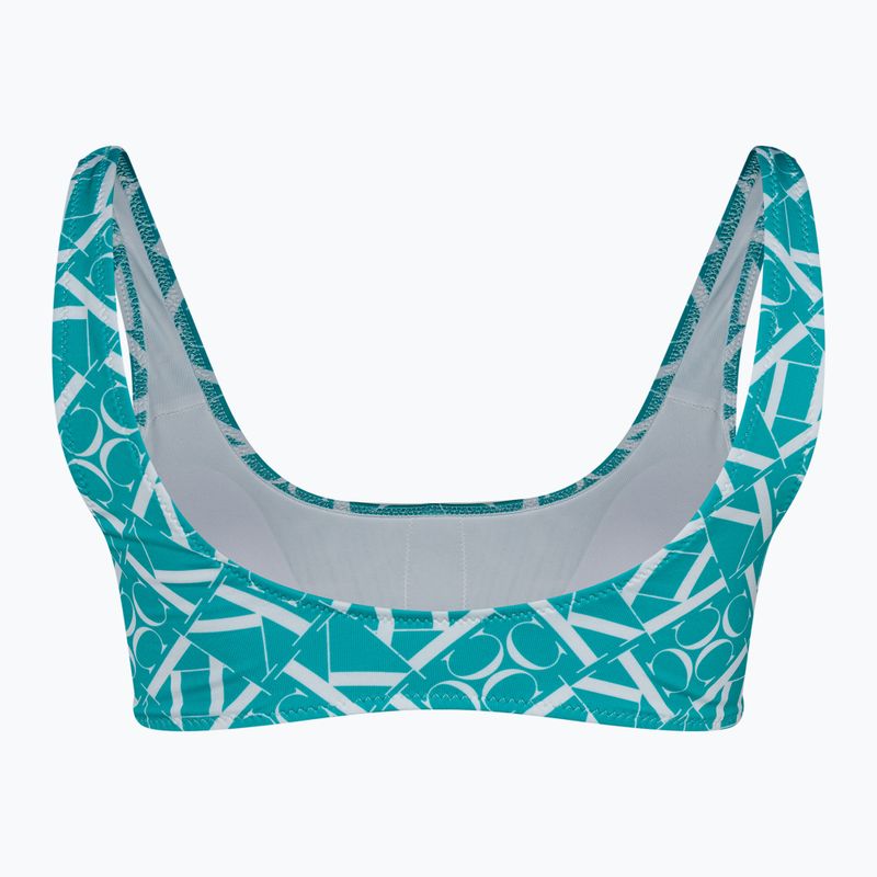 Calvin Klein Bralette-RP Modrý vrchný diel plaviek s potlačou monogramu 2