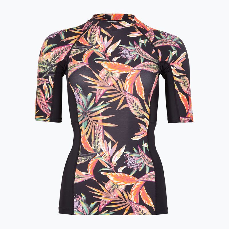 Dámske plavecké tričko O'Neill Anglet Skin SS black tropical flower