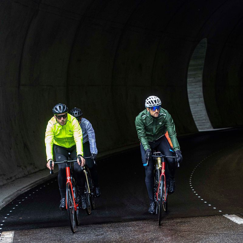 Pánska cyklistická bunda Rogelli Essential Rain fluorescent army green 9