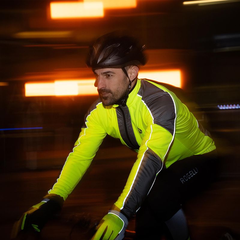 Pánska cyklistická bunda Rogelli Essential Winter Hi Vis yellow 12
