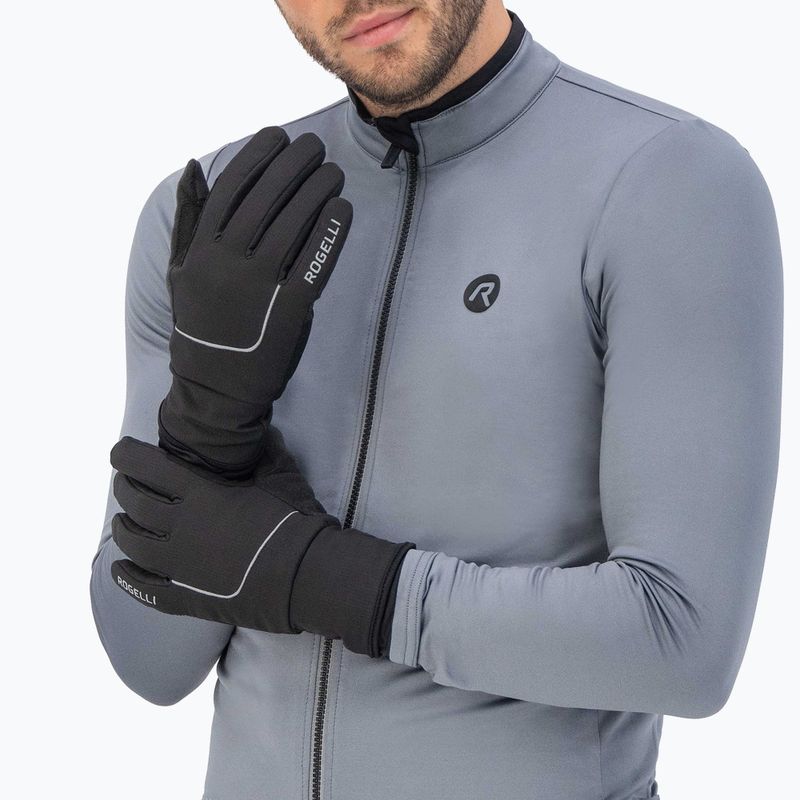 Pánske cyklistické rukavice Rogelli Essential Winter Waterproop black 2