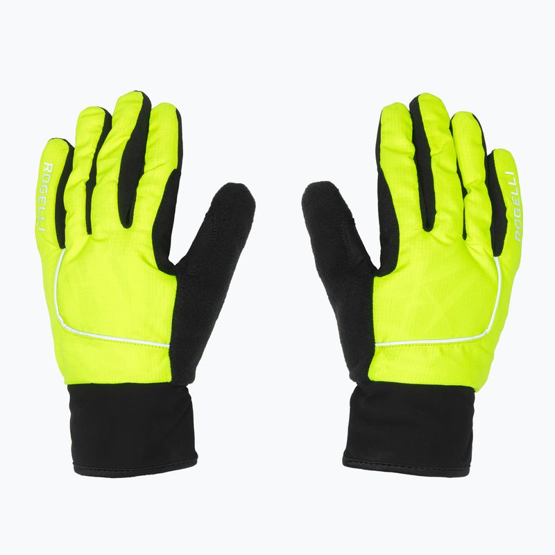 Pánske cyklistické rukavice Rogelli Essential Winter Waterproop fluorescent yellow 2