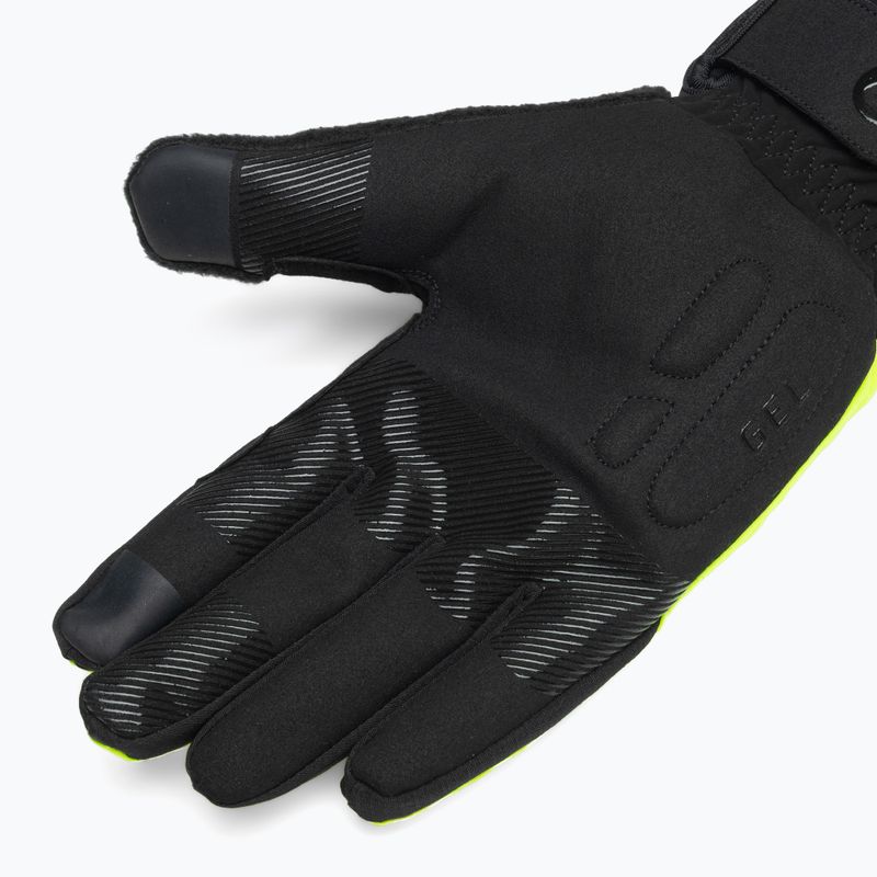 Pánske cyklistické rukavice Rogelli Essential Winter Waterproop fluorescent yellow 4