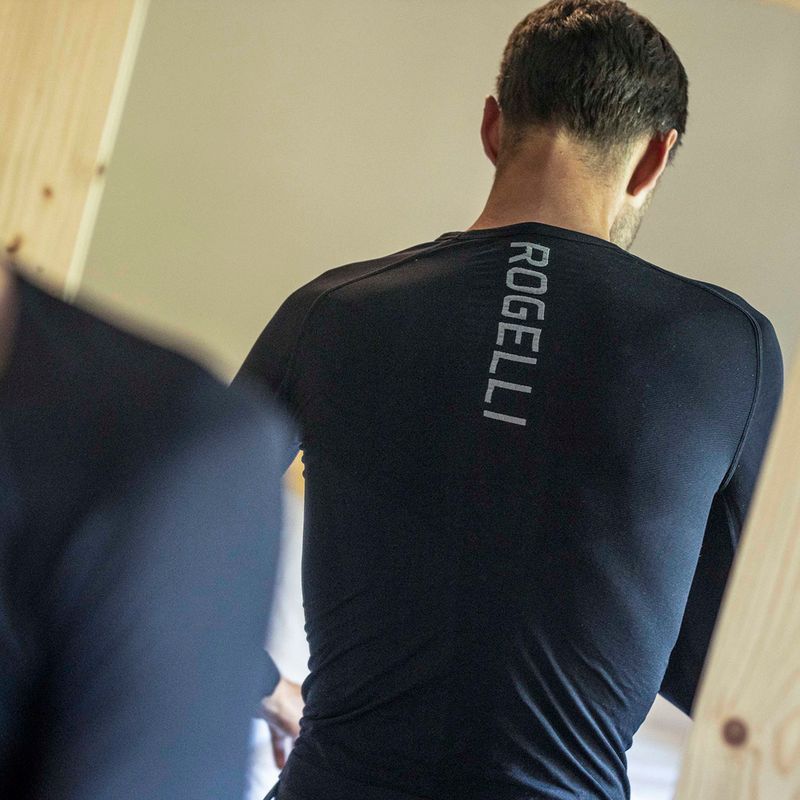 Pánsky cyklistický dres longsleeve Rogelli Essential W black 4