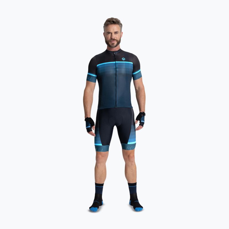 Pánsky cyklistický dres Rogelli Hero II black/blue 2