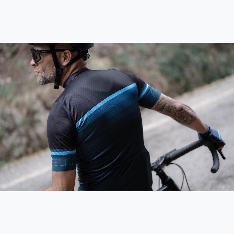 Pánsky cyklistický dres Rogelli Hero II black/blue 9