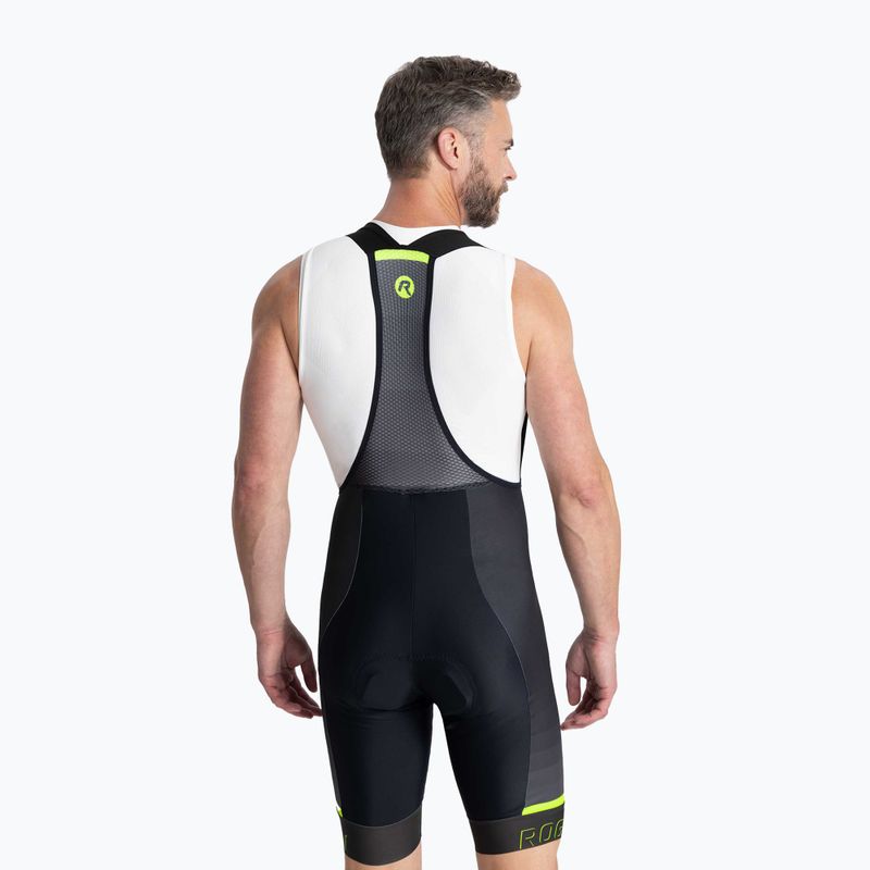 Cyklistické šortky pánske    Rogelli Hero II Bib Short yellow/grey/black 2