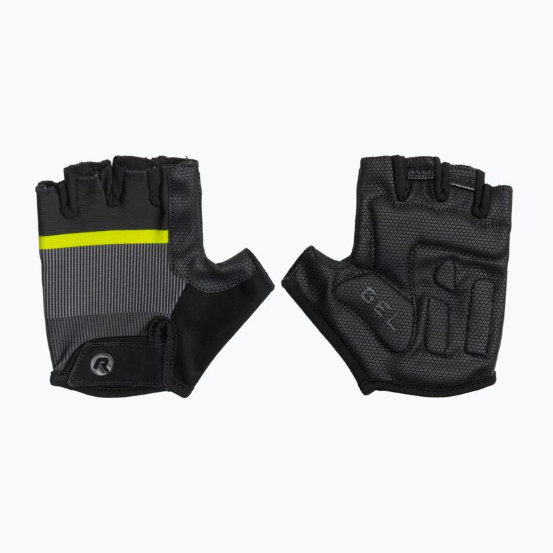 Rogelli Hero II pánske cyklistické rukavice black/fluor/grey