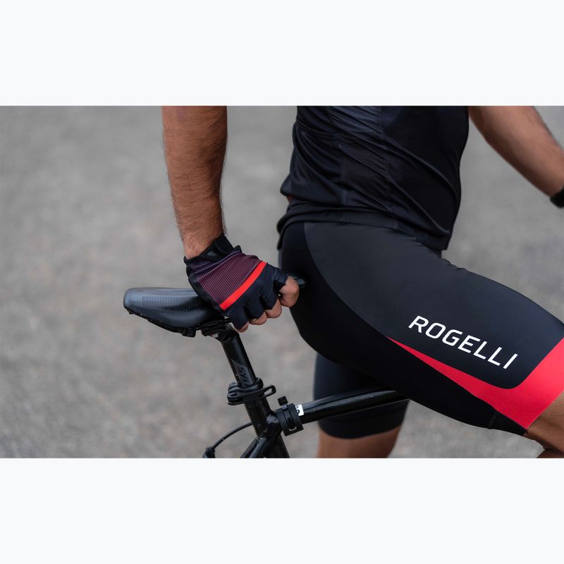Rogelli Hero II pánske cyklistické rukavice black/red/bordeaux 4