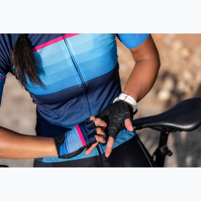 Dámske cyklistické rukavice Rogelli Impress II W blue/pink/black 5