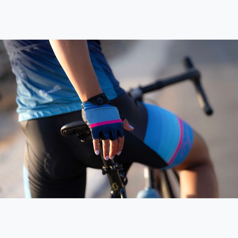 Dámske cyklistické rukavice Rogelli Impress II W blue/pink/black 7