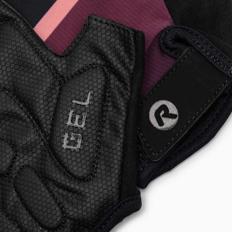 Cyklistické rukavice dámske  Rogelli Impress II burgundy/coral/black 5