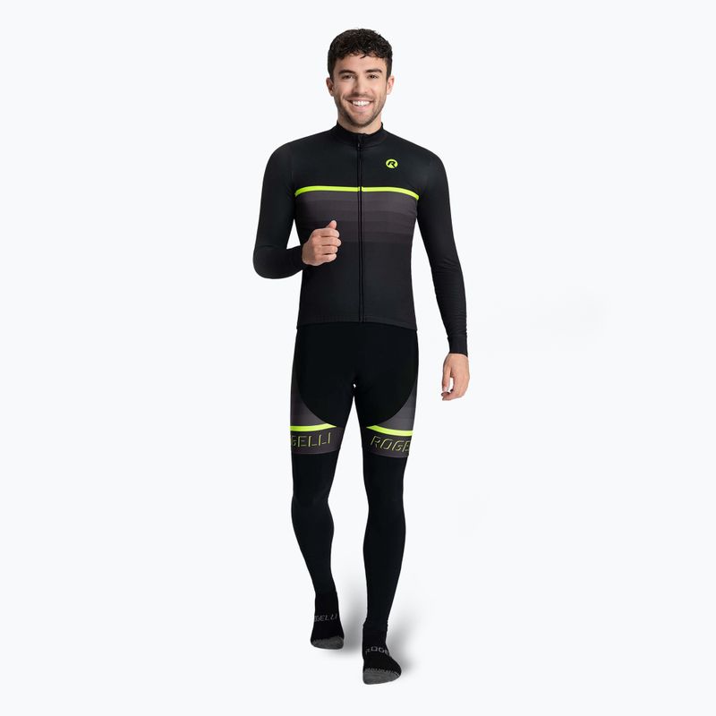 Pánsky cyklistický Longsleeve Rogelli Hero II black/fluor 2