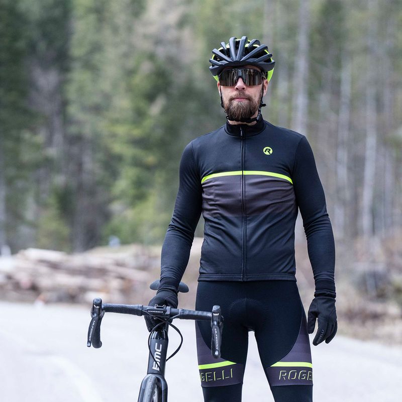Pánsky cyklistický Longsleeve Rogelli Hero II black/fluor 7