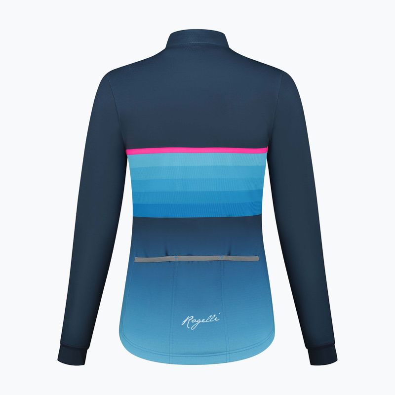 Dámske cyklistické tričko s dlhým rukávom Rogelli Impress II blue / pink 6