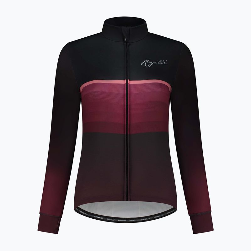 Dámske cyklistické tričko s dlhým rukávom Rogelli Impress II bordeaux / coral 5