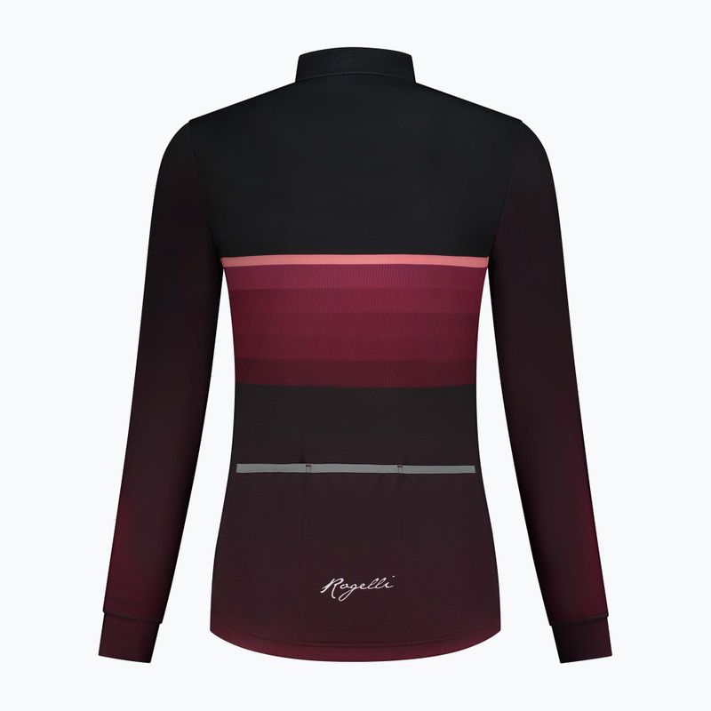 Dámske cyklistické tričko s dlhým rukávom Rogelli Impress II bordeaux / coral 6