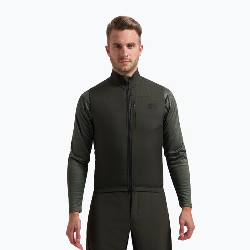 Rogelli Advntr Zateplená army green pánska cyklistická vesta