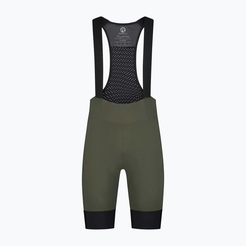 Rogelli Signature Bib Short pánske cyklistické šortky zelené 4