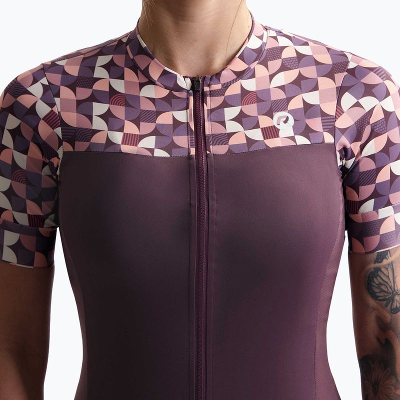 Dámsky cyklistický dres Rogelli Essential Graphic burgundy/coral 3