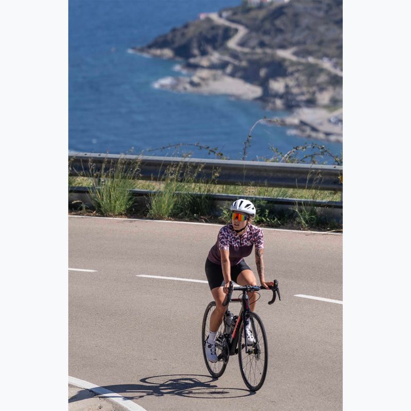 Dámsky cyklistický dres Rogelli Essential Graphic burgundy/coral 7