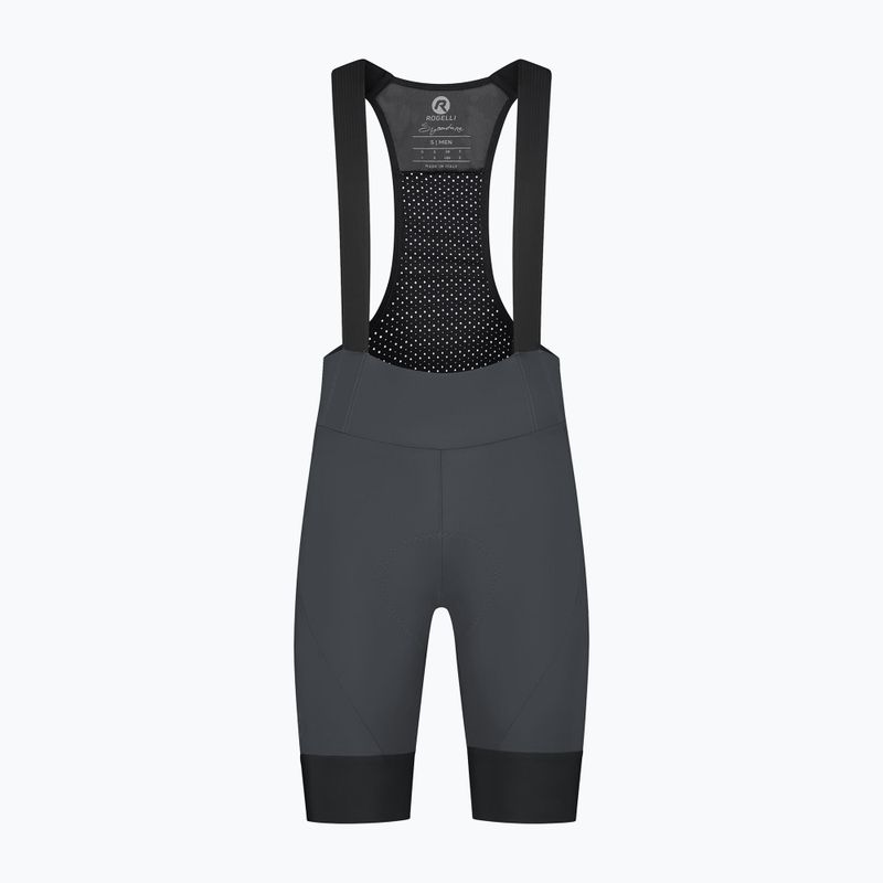 Rogelli Signature Bib Short pánske cyklistické šortky šedé 8