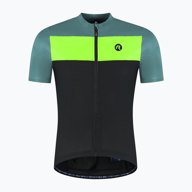 Rogelli Core Block pánsky cyklistický dres čierna / tyrkysová / fluórová žltá 6