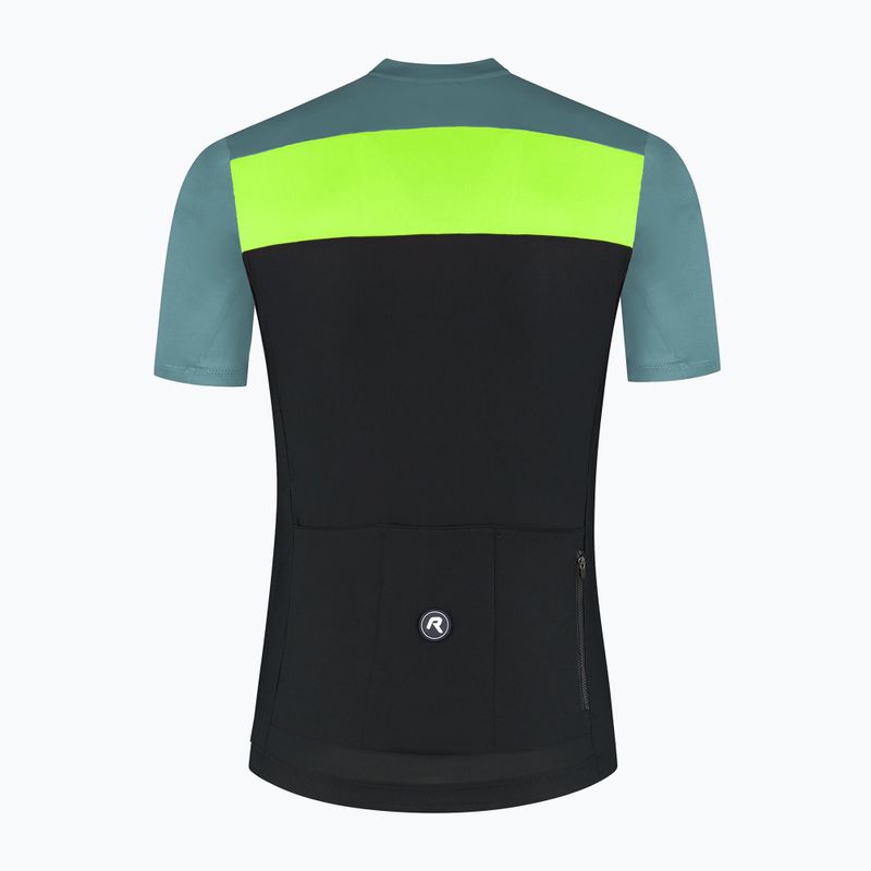 Rogelli Core Block pánsky cyklistický dres čierna / tyrkysová / fluórová žltá 7