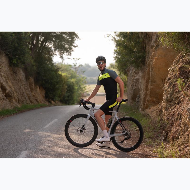 Rogelli Core Block pánsky cyklistický dres čierna / tyrkysová / fluórová žltá 8