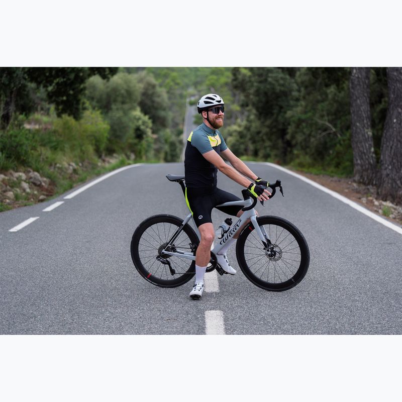 Rogelli Core Block pánsky cyklistický dres čierna / tyrkysová / fluórová žltá 9