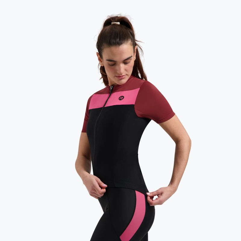 Dámsky cyklistický dres Rogelli Core Block W black/bordeaux/pink 3