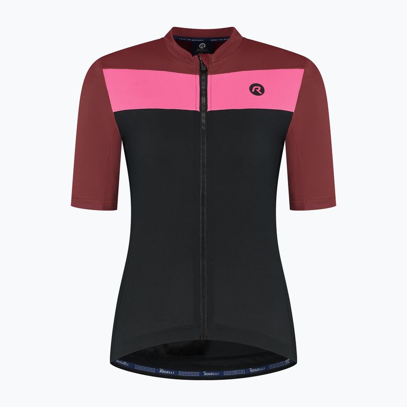 Dámsky cyklistický dres Rogelli Core Block W black/bordeaux/pink 7
