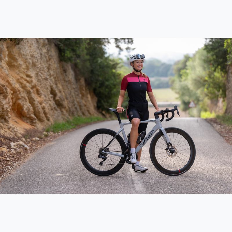 Dámsky cyklistický dres Rogelli Core Block W black/bordeaux/pink 9