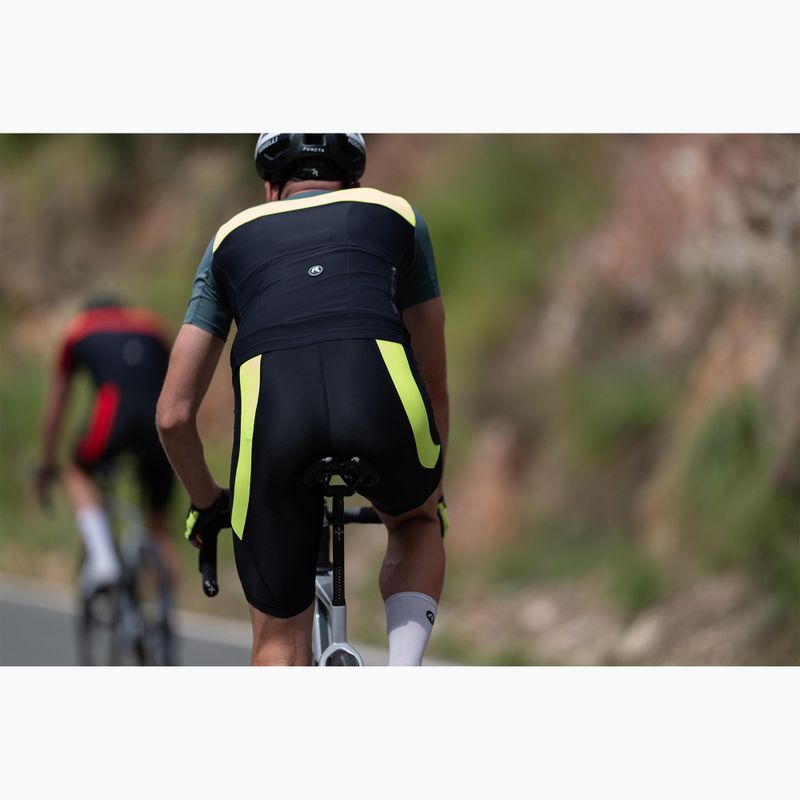 Rogelli Core Bib Short pánske cyklistické šortky black/fluor yellow 9