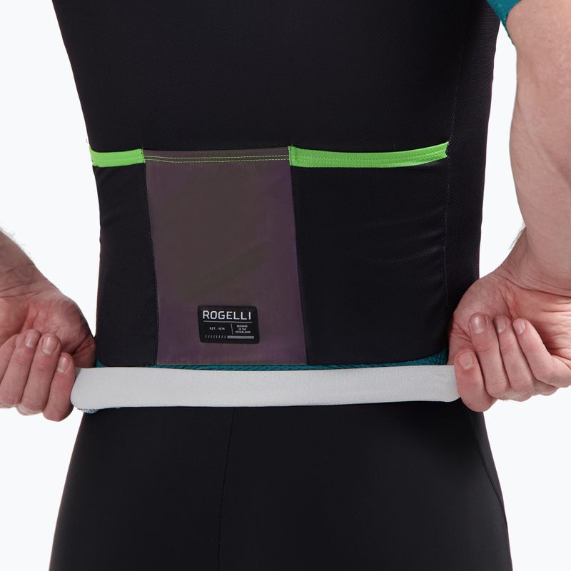 Pánsky cyklistický dres Rogelli Fast black/teal/green 4