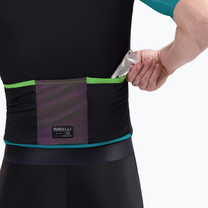 Pánsky cyklistický dres Rogelli Fast black/teal/green 5