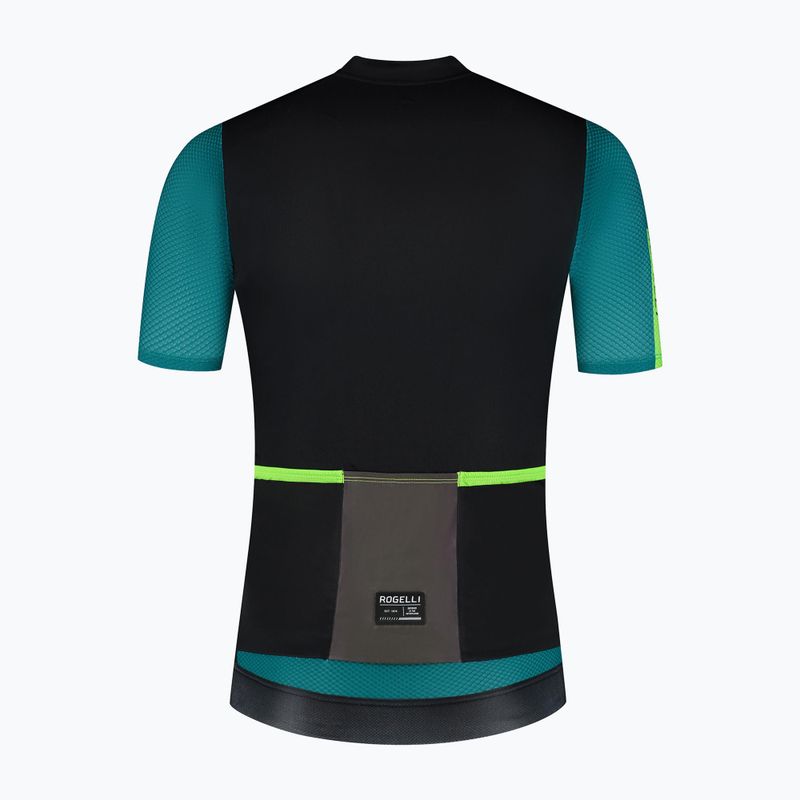 Pánsky cyklistický dres Rogelli Fast black/teal/green 7