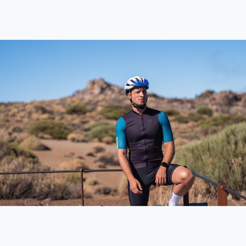 Pánsky cyklistický dres Rogelli Fast black/teal/green 9