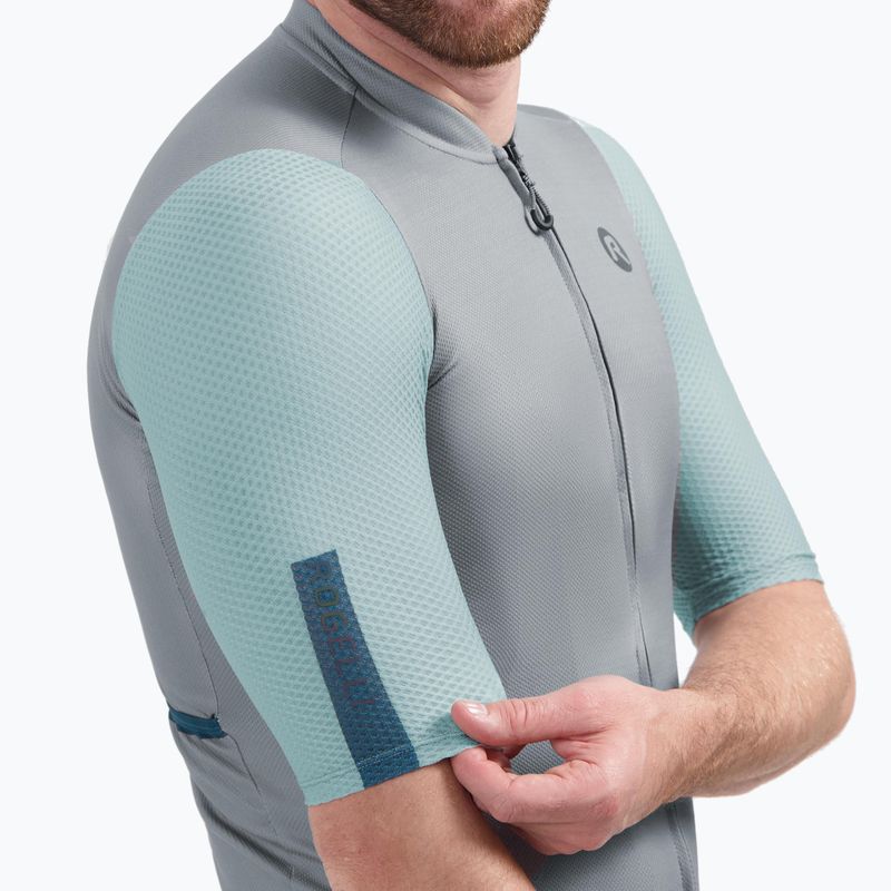 Pánsky cyklistický dres Rogelli Fast grey/dusty teal/teal 3
