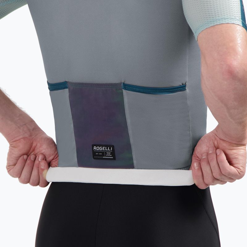 Pánsky cyklistický dres Rogelli Fast grey/dusty teal/teal 4