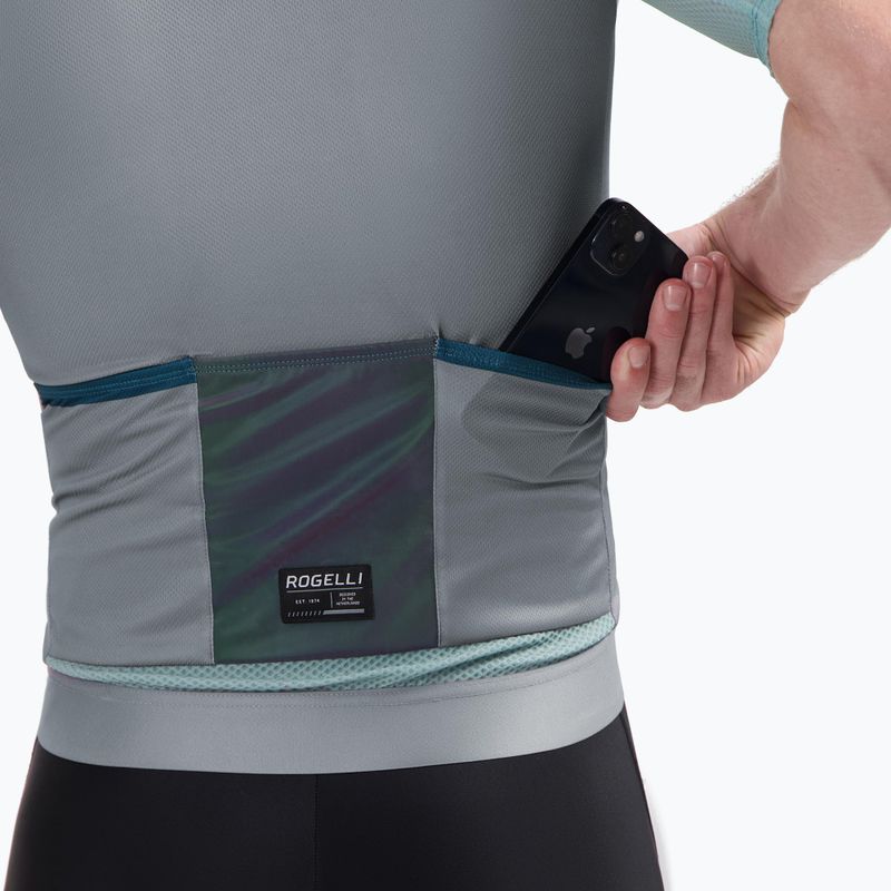 Pánsky cyklistický dres Rogelli Fast grey/dusty teal/teal 5