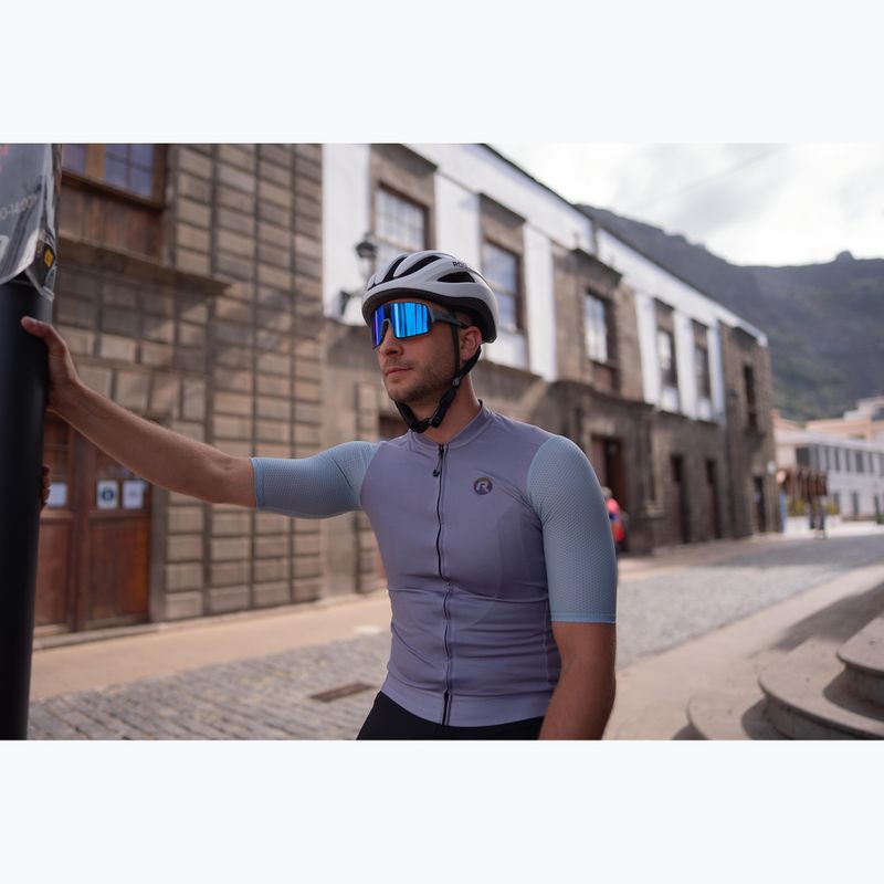 Pánsky cyklistický dres Rogelli Fast grey/dusty teal/teal 10