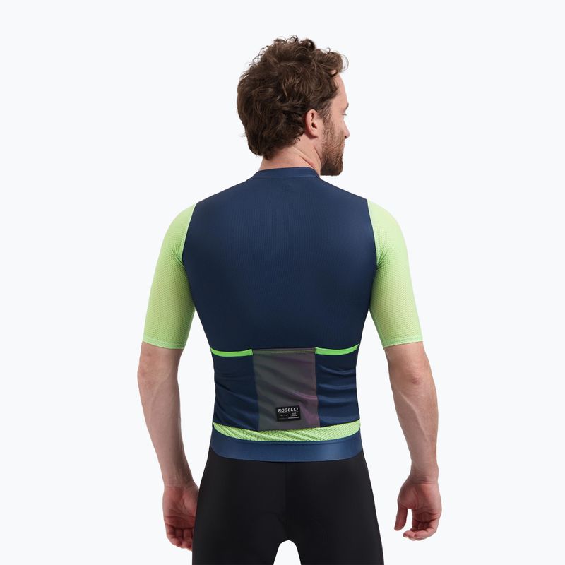 Pánsky cyklistický dres Rogelli Fast blue/lime 2