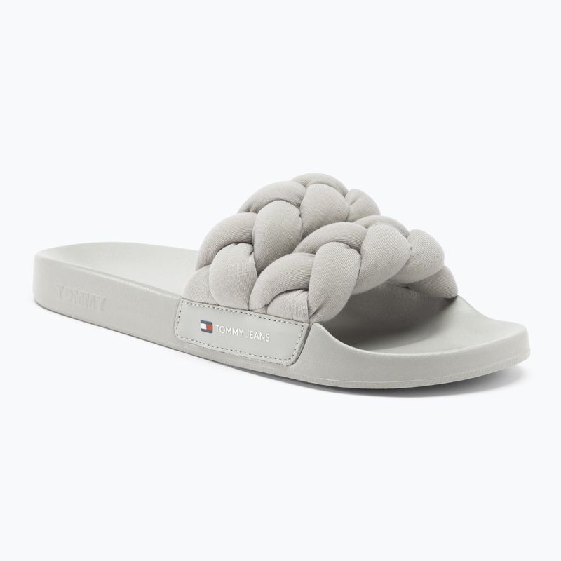 Dámske šľapky Tommy Jeans Braided stratus grey